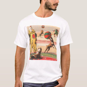 T-shirt Affiche De Cirque Montrant Des Clowns Avec Des Chi