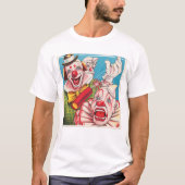 T-shirt Affiche De Cirque Montrant Les Visages Clown Et Cr (Devant)