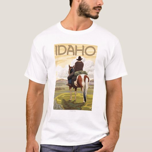 T-shirt Affiche de cowboy et de voyage de (Devant)