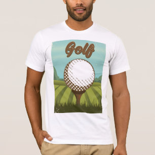 T-shirt Affiche de golf de style vintage
