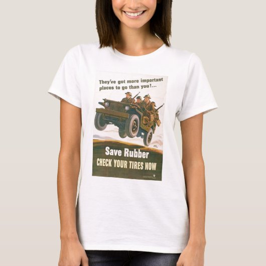 T-shirt Affiche de jeep de vol (Devant)