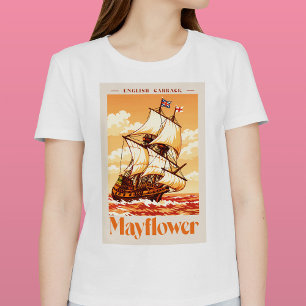 T-shirt Affiche de la Carraque Anglaise Vintage du Navire