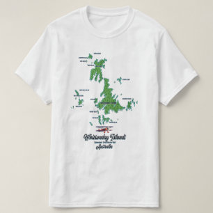 T-shirt Affiche de la carte des îles Whitsunday en Austra