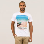 T-shirt Affiche de la plage galloise de Porth Dafarch, Ang (Devant entier)