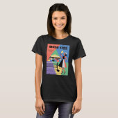 T-shirt Affiche de mode chic de service de pickleball (Devant entier)
