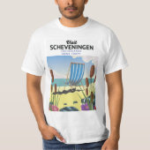 T-shirt Affiche de plage de Scheveningen Pays-Bas (Devant)