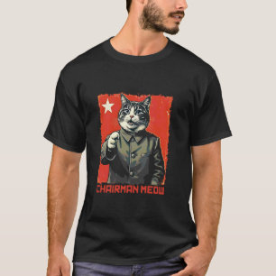 T-shirt Affiche de propagande drôle de chat communiste Mao