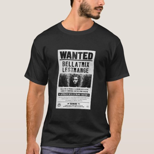 T-shirt Affiche de recherche de Bellatrix Lestrange (Devant)