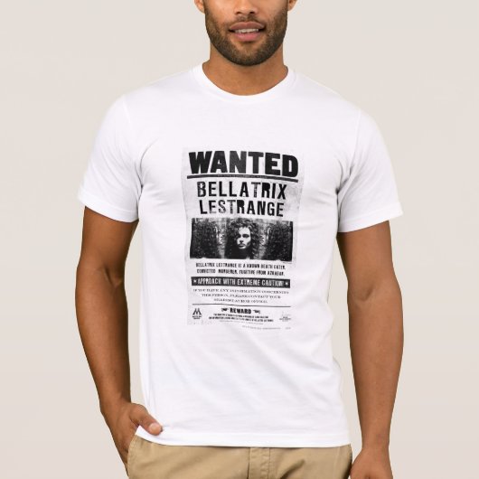T-shirt Affiche de recherche de Bellatrix Lestrange (Devant)
