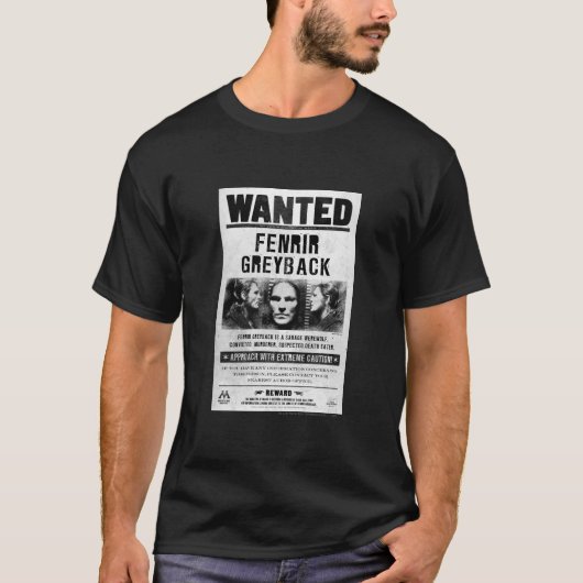 T-shirt Affiche de Recherche Fenrir Greyback (Devant)