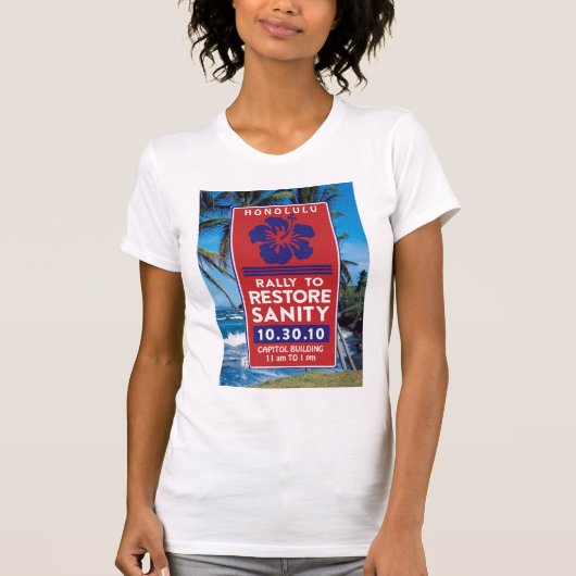 T-shirt Affiche de santé d'esprit avec la plage (Devant)