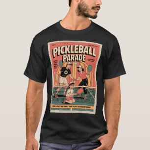 T-shirt Affiche de service de pickleball drôle Manger plus