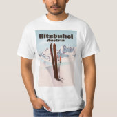 T-shirt affiche de ski autrichienne de Kitzbuhel (Devant)