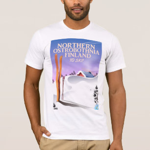 T-shirt Affiche de ski de l'Ostrobotnie du Nord en Finland