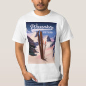 T-shirt Affiche de ski de Wanaka en Nouvelle-Zélande (Devant)