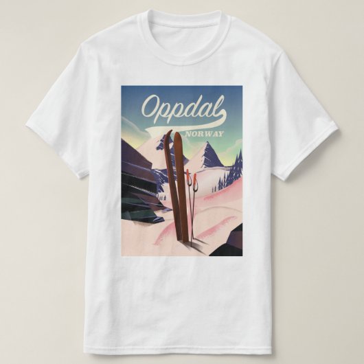 T-shirt Affiche de ski d'Oppdal norvège. (Design devant)