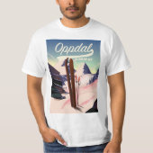 T-shirt Affiche de ski d'Oppdal norvège. (Devant)