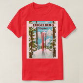 T-shirt Affiche de ski Engelberg Suisse (Design devant)