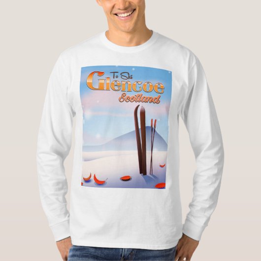 T-shirt Affiche de ski Glencoe Écosse (Devant)