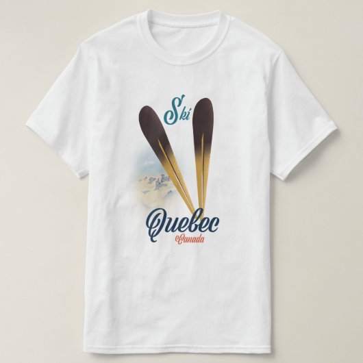 T-shirt Affiche de ski Québec Canada (Design devant)