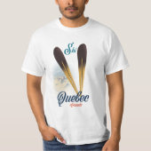 T-shirt Affiche de ski Québec Canada (Devant)
