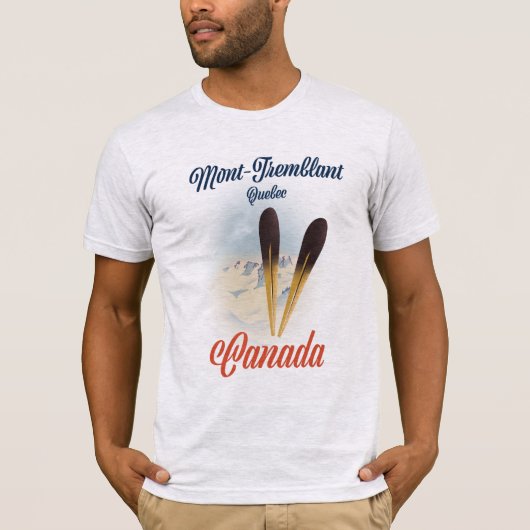 T-shirt Affiche de ski Québec Mont-Tremblant. (Devant)
