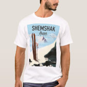 T-shirt Affiche de ski Shemshak Iran. (Devant)