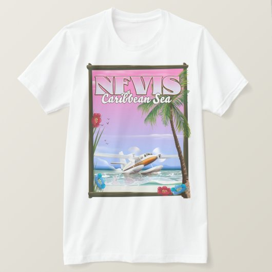 T-shirt Affiche de vacances à Nevis. (Design devant)