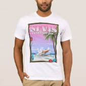T-shirt Affiche de vacances à Nevis. (Devant)