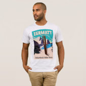 T-shirt Affiche de vacances de ski à Zermatt (Devant entier)