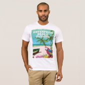 T-shirt Affiche de vacances d'Enterprise Beach Barbade (Devant entier)