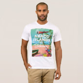 T-shirt Affiche de vacances des îles Abaco (Devant entier)