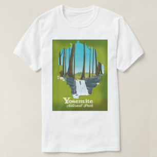 T-shirt Affiche de vacances du parc national Yosemite.