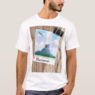 T-shirt Affiche de vacances du volcan Montserrat.