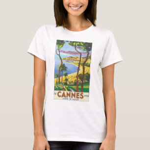 T-shirt Affiche de Vintage voyage de Cannes Cote d'Azur