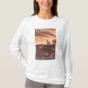 T-shirt Affiche de Vintage voyage de phare de four à chau