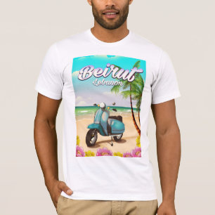 T-shirt Affiche de voyage à Beyrouth Liban à scooter