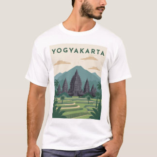T-shirt Affiche de voyage à Yogyakarta Indonésie