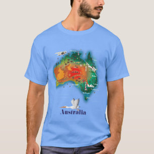 T-shirt Affiche de voyage carte d'Australie