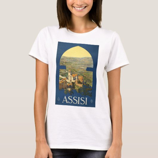 T-shirt Affiche de voyage d'Assisi (Devant)