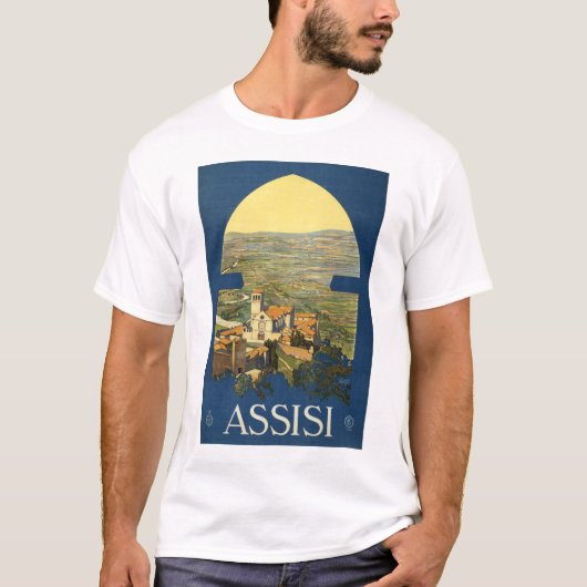 T-shirt Affiche de voyage d'Assisi (Devant)