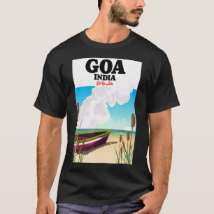 T-shirt Affiche de voyage de bateau de pêche Goa Inde