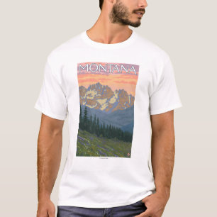 T-shirt Affiche de voyage de FlowersMontanaVintage de