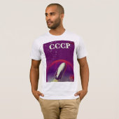 T-shirt Affiche de voyage de la course spatiale soviétique (Devant entier)