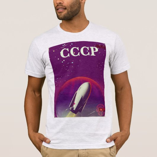 T-shirt Affiche de voyage de la course spatiale soviétique (Devant)