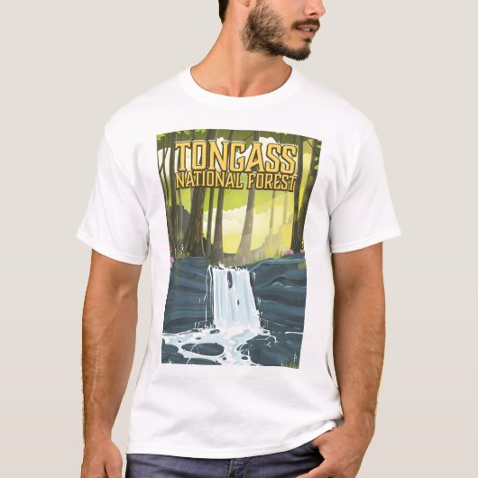 T-shirt Affiche de voyage de la Forêt nationale de Tongass (Devant)