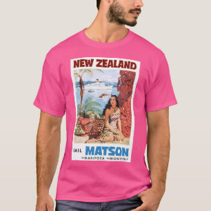 T-shirt Affiche de voyage de la ligne de croisière néo-zél