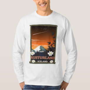 T-shirt Affiche de voyage de l'île d'Austurland