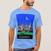 T-shirt Affiche de voyage de Londres sous le ciel nocturne (Devant)