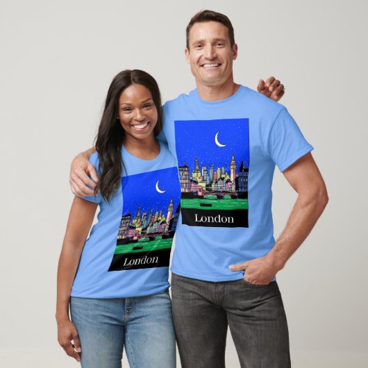 T-shirt Affiche de voyage de Londres sous le ciel nocturne (Unisexe)